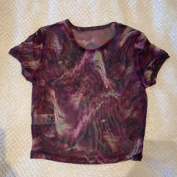 Zara purple mesh cropped top - Picture 3 of 3